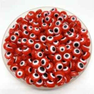 Plastový korálek Oko 5 x 8 mm | červené (AC194)