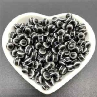 Plastový korálek Oko 8 mm | černo bílé (AC173)