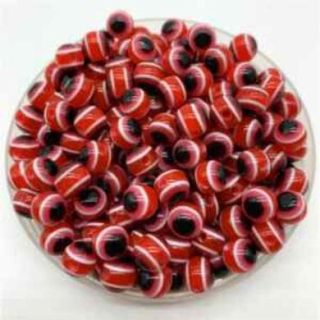 Plastový korálek Oko 10 mm | červené (AC201)