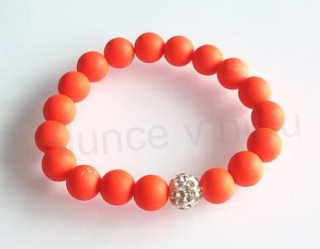 Neonový náramek se Swarovski elements oranžový (BC399)