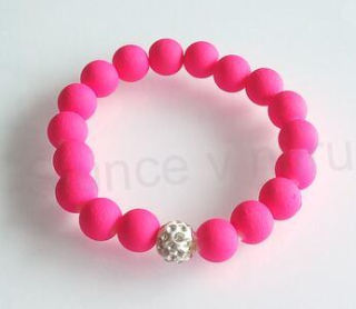 Neonový náramek se Swarovski elements růžové (BC399)
