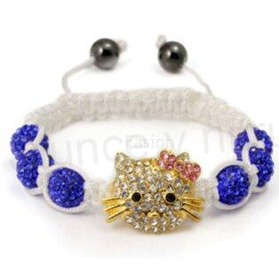 Náramek shamballa s korálky Swarovski elements modrý (BC400)
