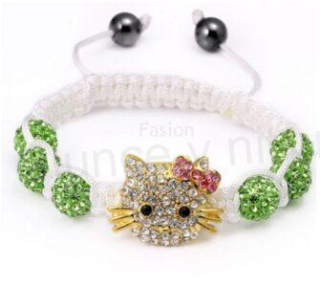 Náramek shamballa s korálky Swarovski elements zelený (BC400)