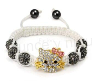 Náramek shamballa s korálky Swarovski elements  šedý (BC400)