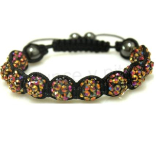 Resin náramek shamballa Duhově zlatá (BC404)
