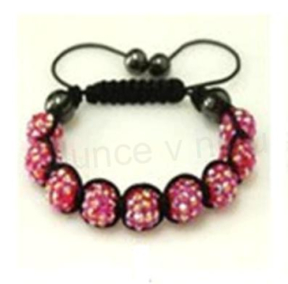 Resin náramek shamballa Tmavě Růžová  (BC404)