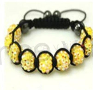 Resin náramek shamballa žlutá (BC404)
