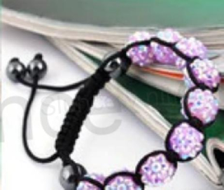 Resin náramek shamballa Světle růžový (BC404)