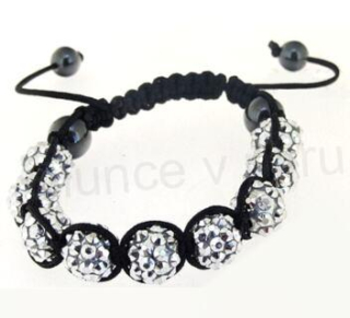 Resin náramek shamballa Stříbrná (BC405)