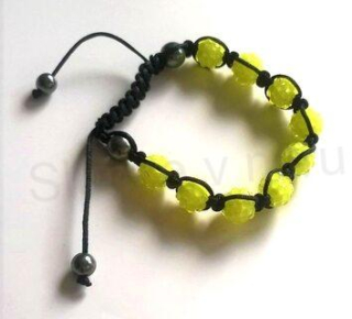 Resin náramek shamballa Žlutá (BC405)