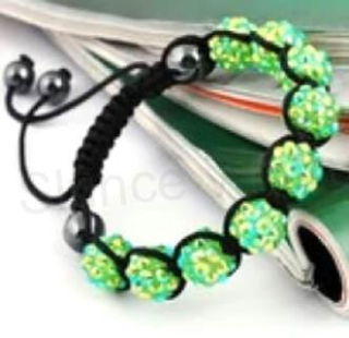 Resin náramek shamballa zelený (BC405)