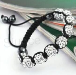 Resin náramek shamballa Bílý (BC405)
