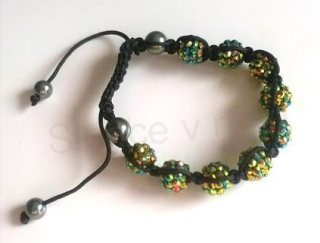 Resin náramek shamballa Duhový (BC405)
