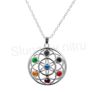 Postříbřený náhrdelník čakrový přívěšek (BD140)