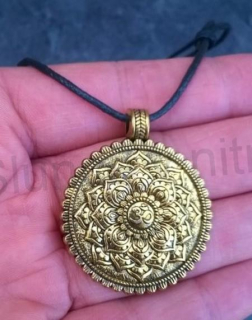 Vikinský náhrdelník s přívěškem Květ života starobronz (BD142)