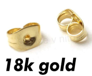 Náušnicová zarážka pozlacená motýlek zlatá 5 x 4 x 3 mm | 1 Pár (AA246)