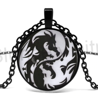 Náhrdelník s přívěškem Draka Jin a Jang (BD147)