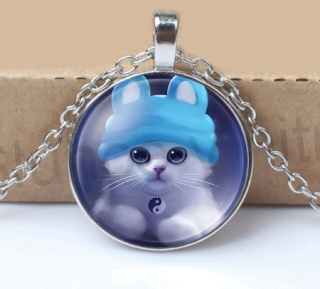 Náhrdelník s přívěškem Kočky, kočičky a jin a jang (BD176)