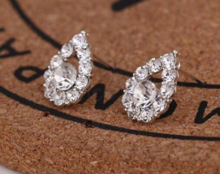 Puzetové náušnice Čirá Kapka Vody se zirkony (BB51)