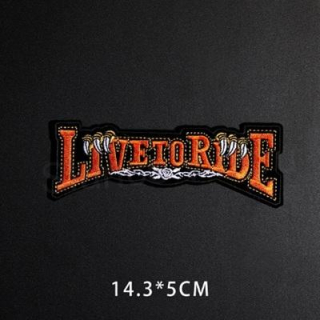 Moto nášivka Live to Ride – oranžová (C234)