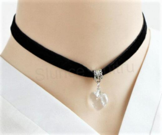 Náhrdelník choker Swarovski srdce čiré (BD179)