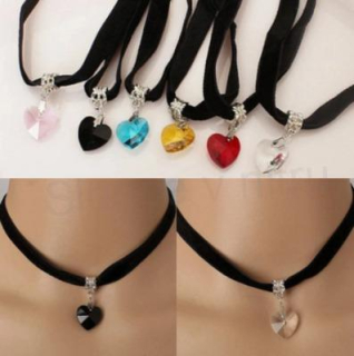 Náhrdelník choker Swarovski srdce (BD179)