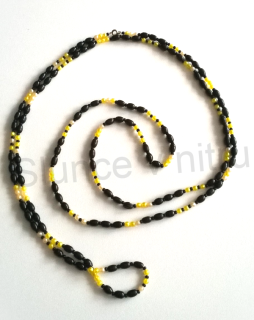 Náhrdelník dlouhý retro, korálkový, starožitný (BD187)