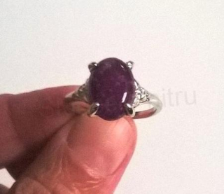 Minerální prsten s Jadeitem postříbřeno (X182)