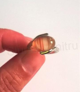 Minerální prsten s achátem postříbřeno (X188)