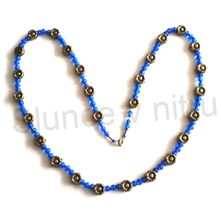 Náhrdelník korálkový, kytičkový, starožitný (BD188)