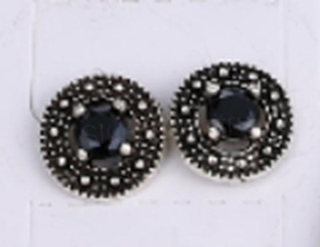 Postříbřené Bohemia náušnice s krystalem CZ (BB253)