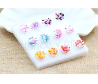 Puzetové náušnice hypoalergenní kytičkové (BB257)