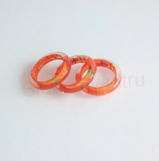Prsten barevný oranžový 17,7 mm z pryskyřice (BP198)