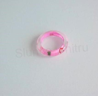 Prsten barevný růžový 18 mm z pryskyřice (BP199)