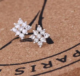 Puzetové náušnice geometrické se zirkony (BB55)