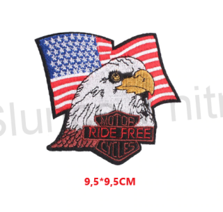 Moto nášivka Ride Free Eagle US (C269)