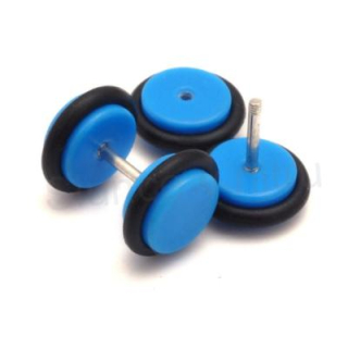 Falešný plug do ucha z chirurgické oceli – modrý (BB263