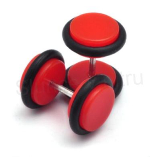 Falešný plug do ucha z chirurgické oceli – oranžový tmavý (BB263)