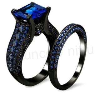 Černé snubní prsteny se zirkony CZ (BP257)