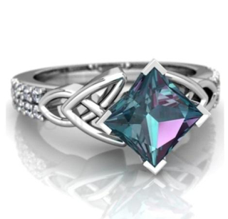Zirkonový prsten se zirkonem CZ – barevný střed, ruční práce (BP136)
