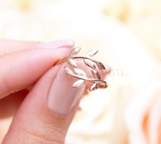 Otevřený prstýnek větvička stromu Oliva zlatý (BP258)