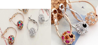 Náušnice Swarovski elements kruhové (BB270)