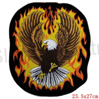 Moto nášivka Orel s plameny velká (C282)