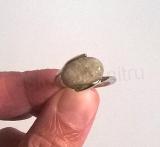 Minerální prsten jaspis postříbřeno, velikost 54 (X220)