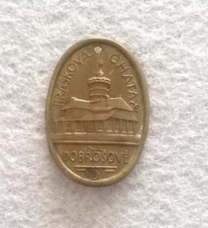 Turistický štítek na hůl – Jiráskova chata na Dobrošově (MB65)