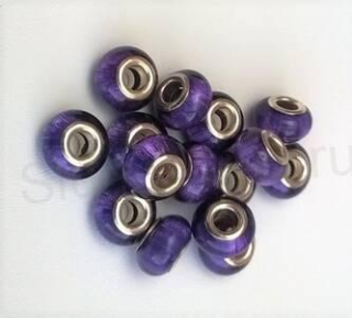 Korálek s velkým průvlekem fialový (AC211)