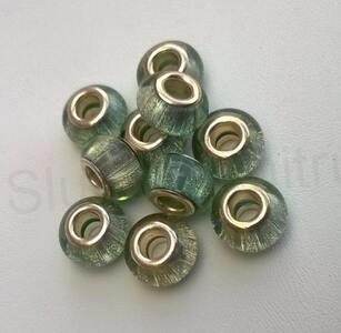 Korálek s velkým průvlekem zelinkavý (AC219)