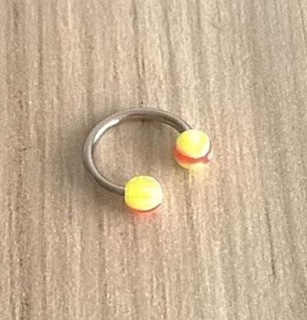 Piercing podkova z chirurgické oceli 10 mm žlutý číslo 3 (BB277)