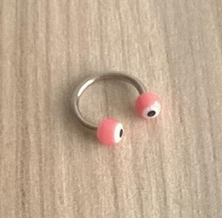 Piercing podkova z chirurgické oceli 10 mm růžový číslo 5 (BB277)