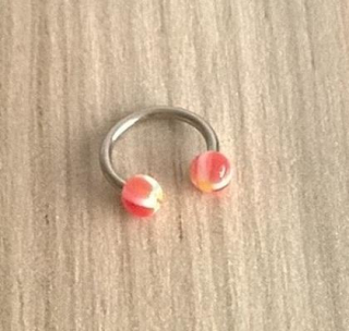 Piercing podkova z chirurgické oceli 10 mm oranžový číslo 9 (BB277)